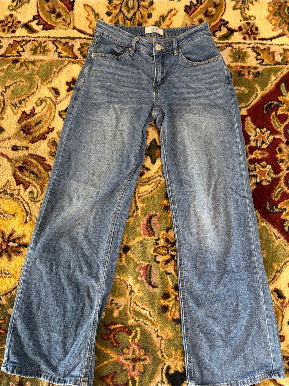 High-Rise Blue Wide-Leg Jeans for Women